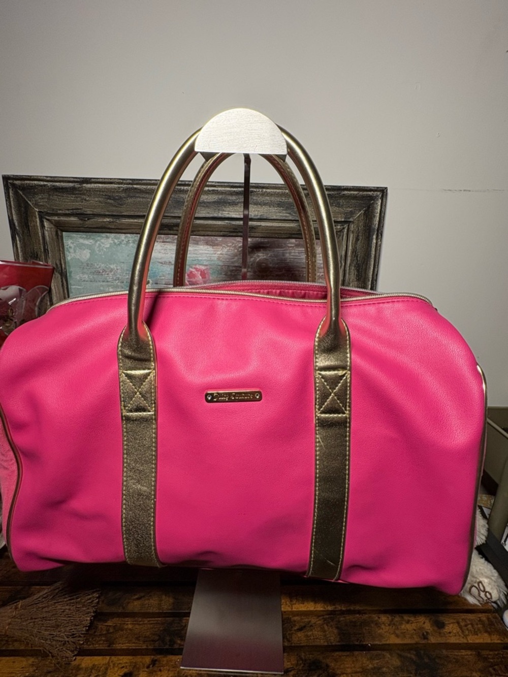 Juicy Couture Hot Pink Tote with Gold Trim
